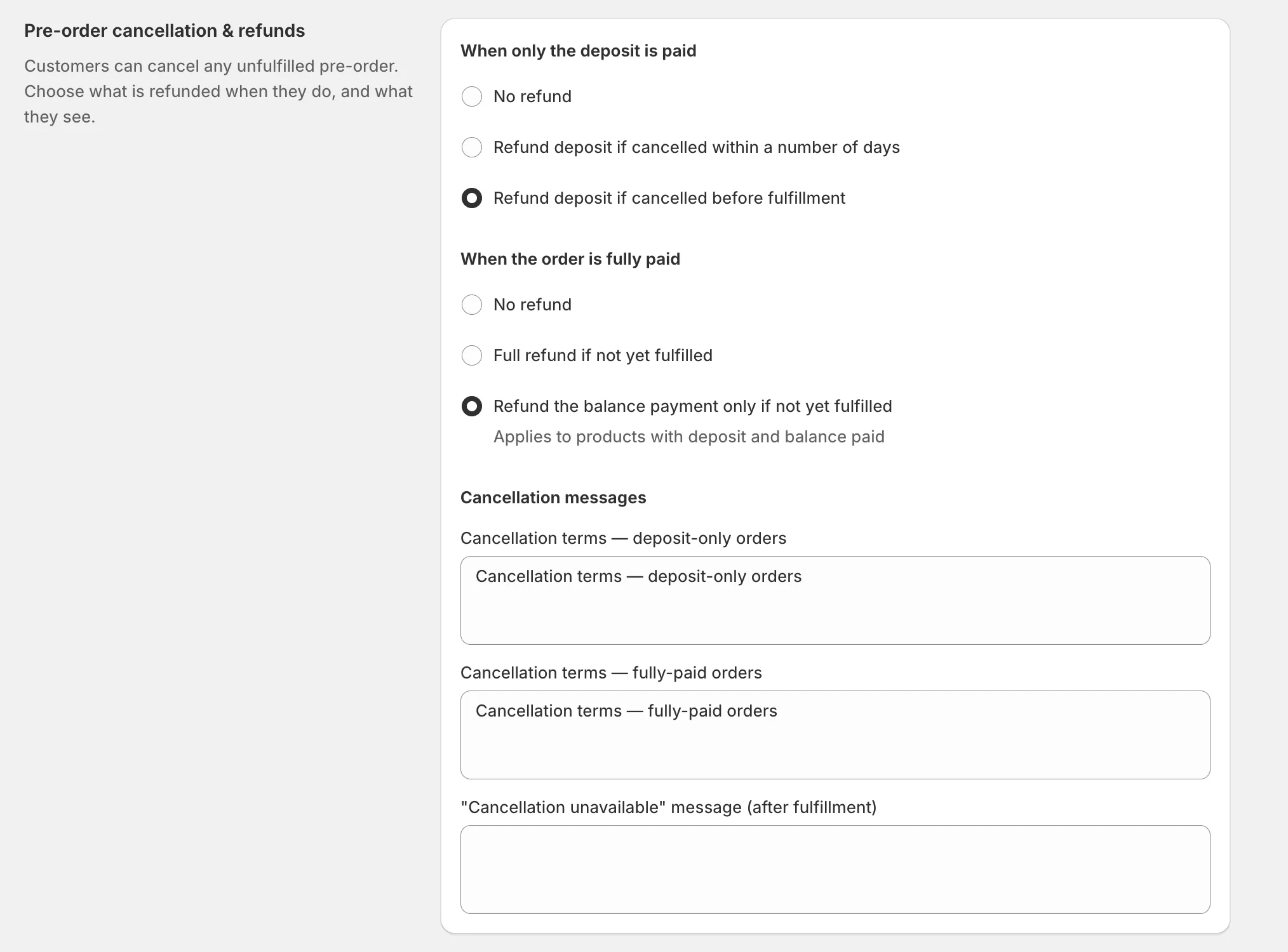 K1 Pre-Order v2.20 - Cancellation & Refund Management – Decide what customers can cancel and exactly what gets refunded