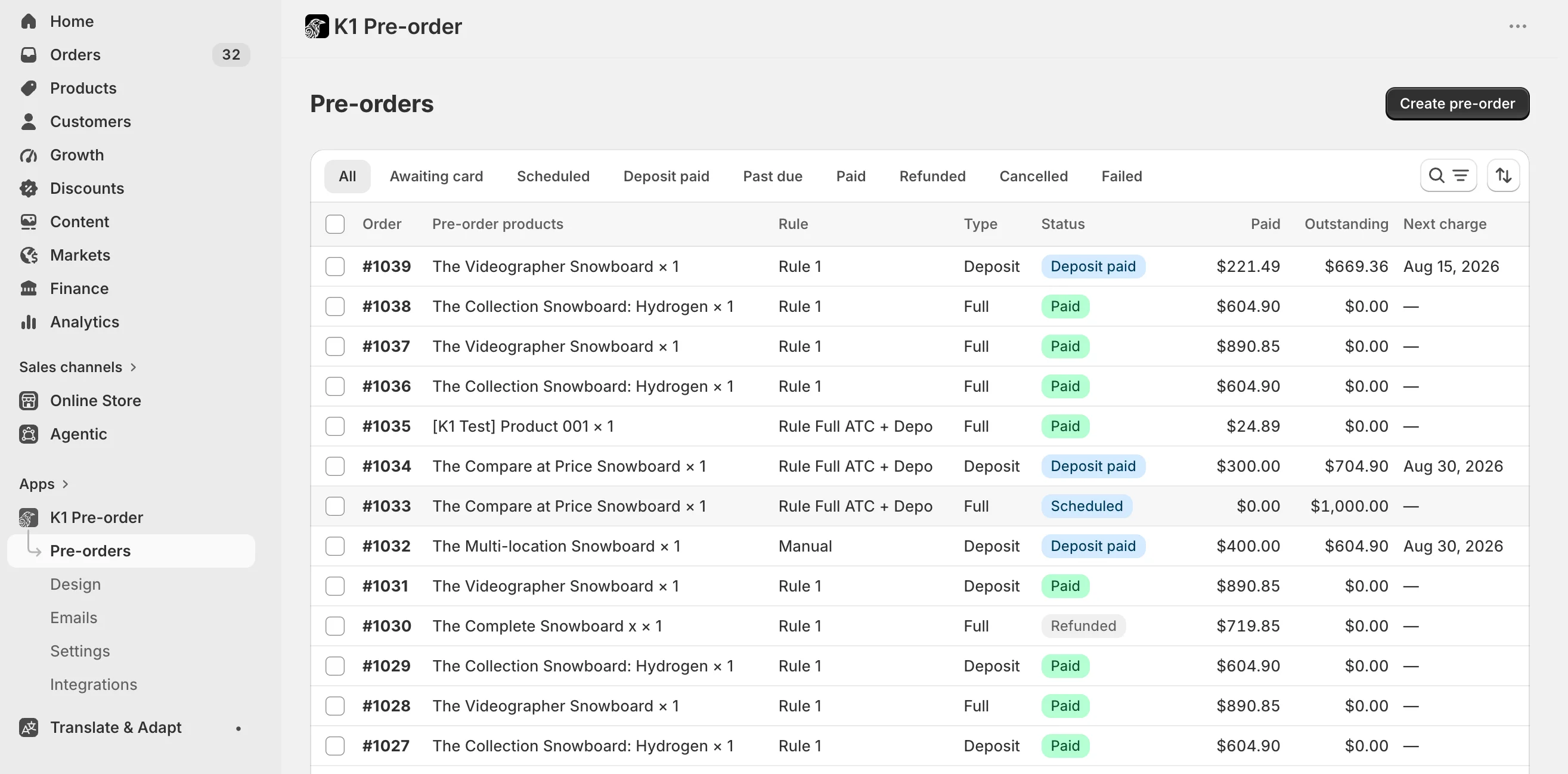 K1 Pre-Order v2.25 - Pre-orders Dashboard & Manual Pre-orders – Track every pre-order and create them yourself