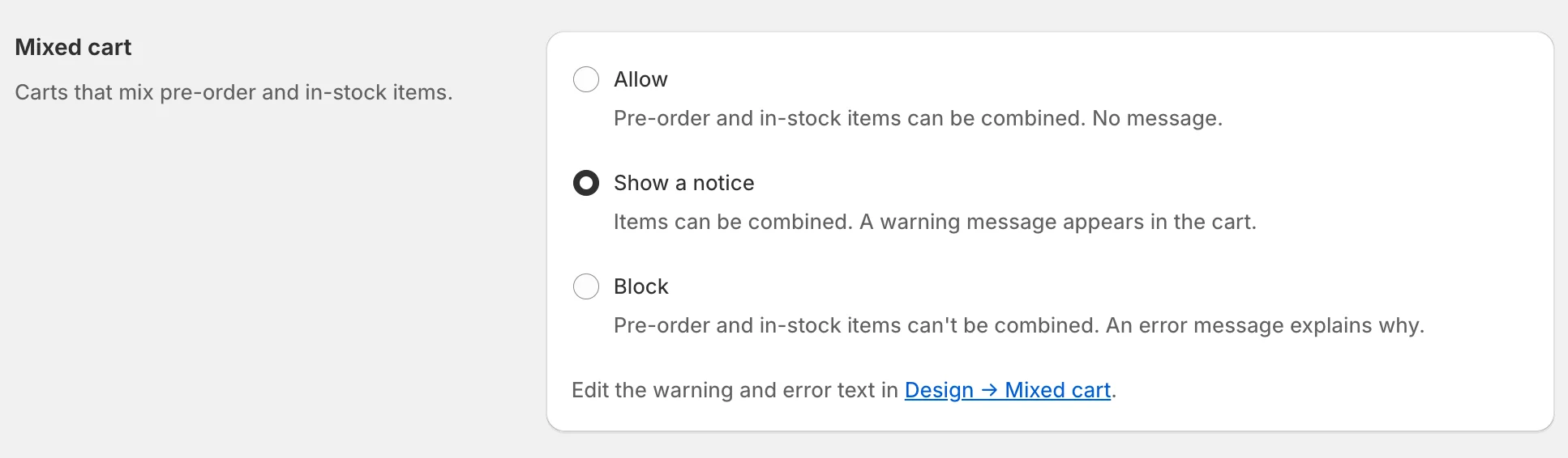 K1 PreOrder v2.36 - Mixed Cart Warning & Control – Warn shoppers or prevent pre-order and in-stock items from being combined