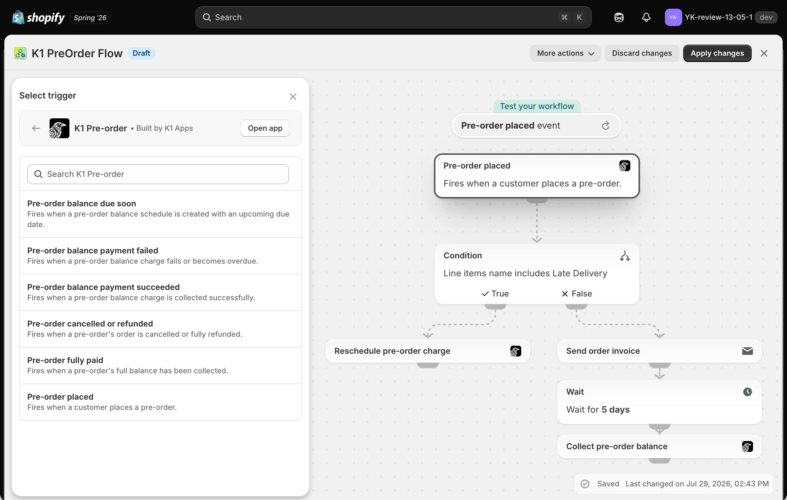 K1 Pre-Order v2.25 - Shopify Flow Integration – Automate your pre-orders without writing code