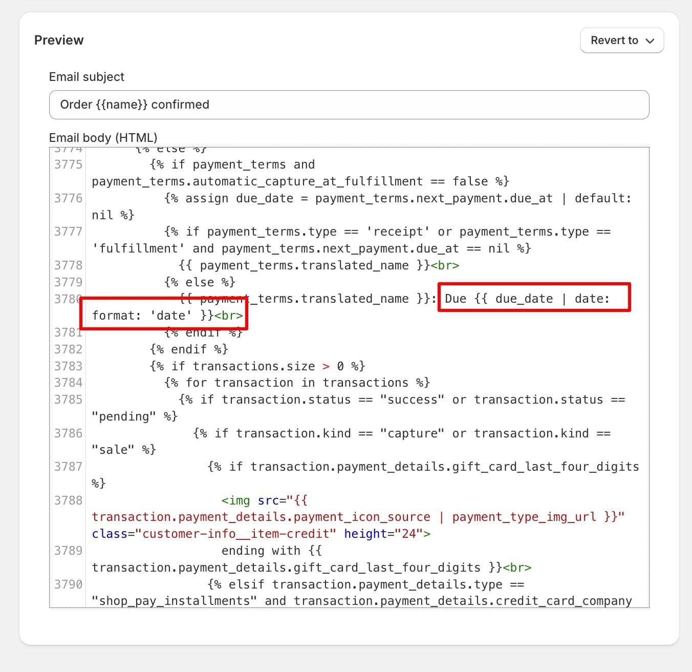 Editing Due Date and Deposit Text on Your Theme - Image 17