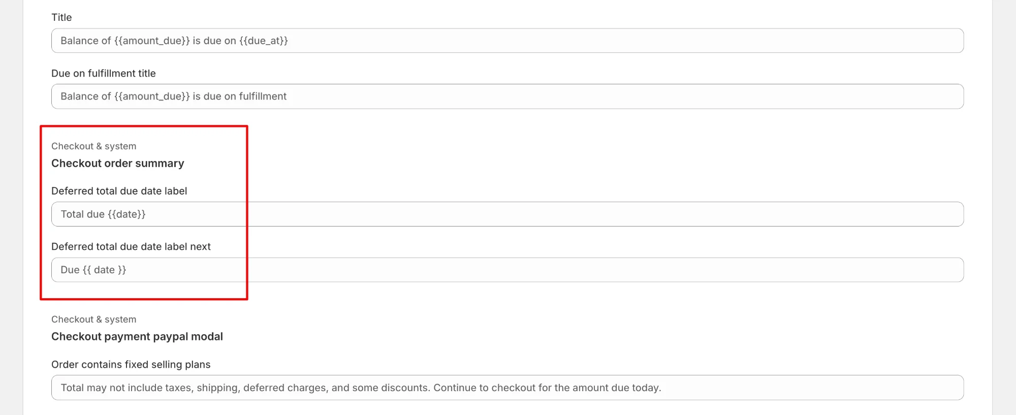 Editing Due Date and Deposit Text on Your Theme - Image 4