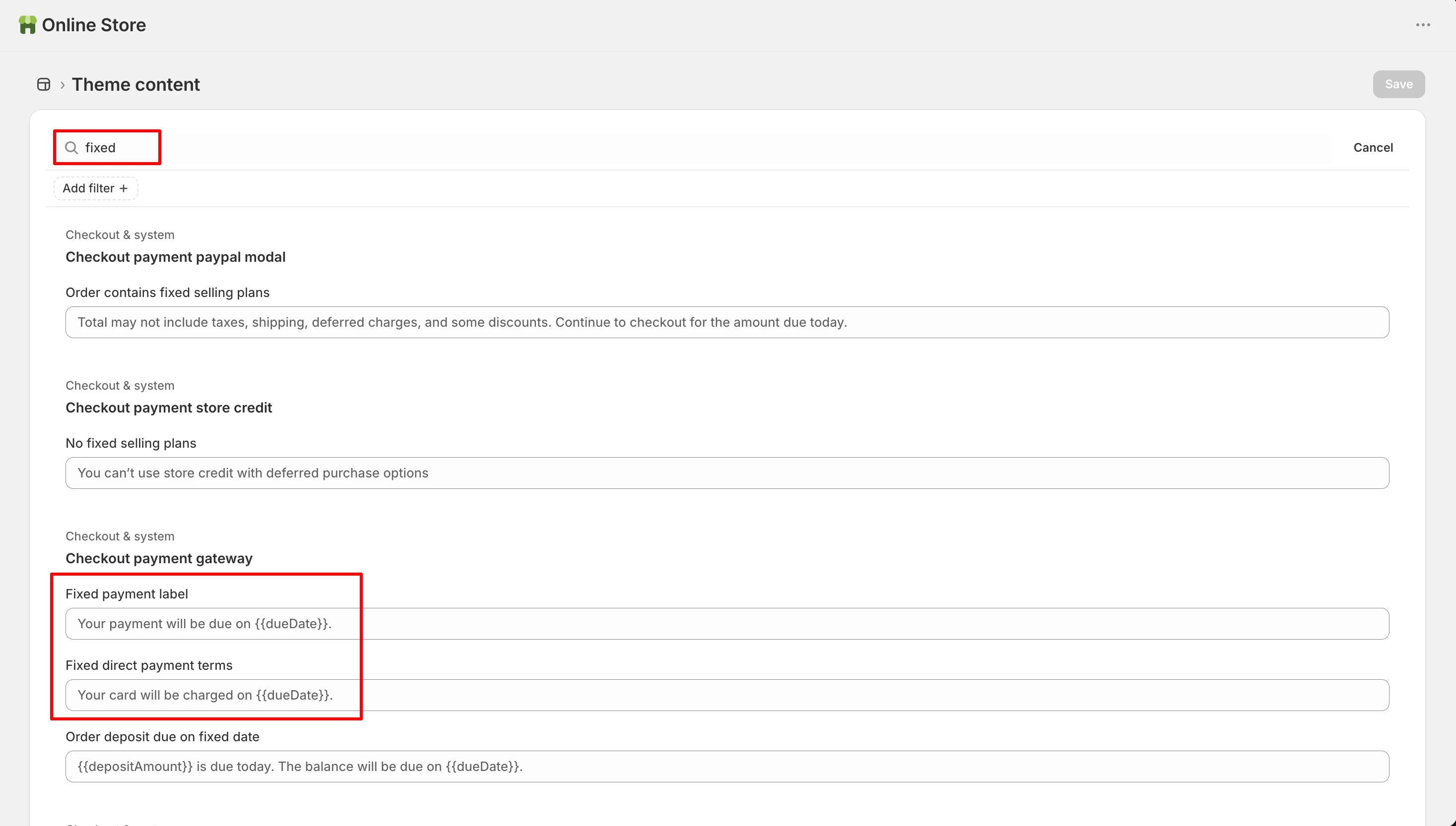 Editing Due Date and Deposit Text on Your Theme - Image 6