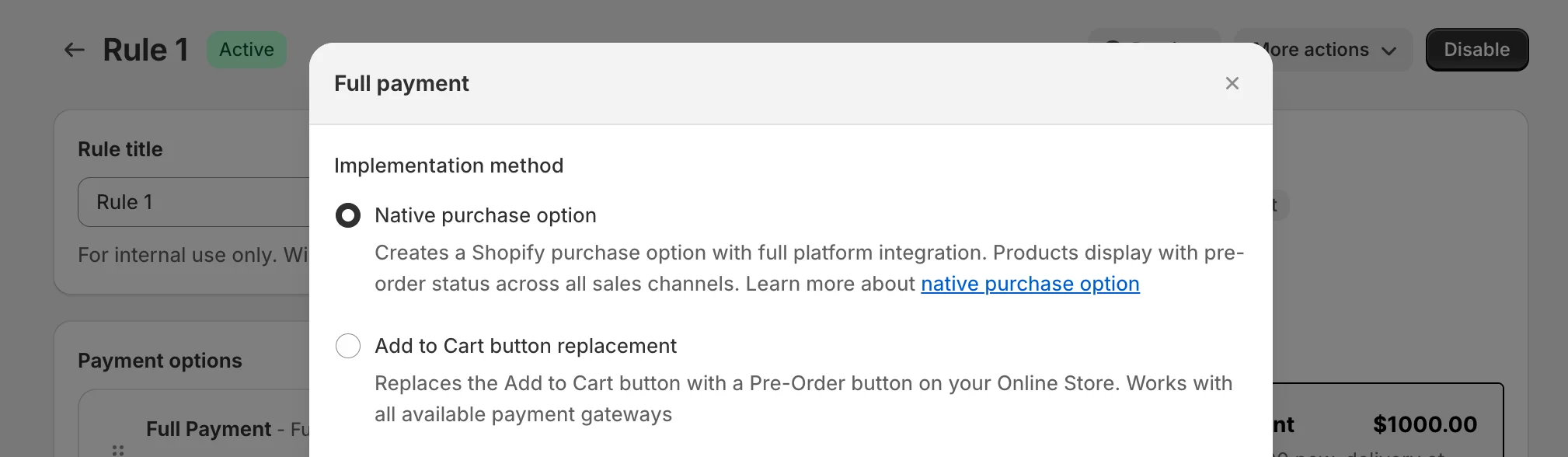 Native Purchase Options at Shopify - Image 1