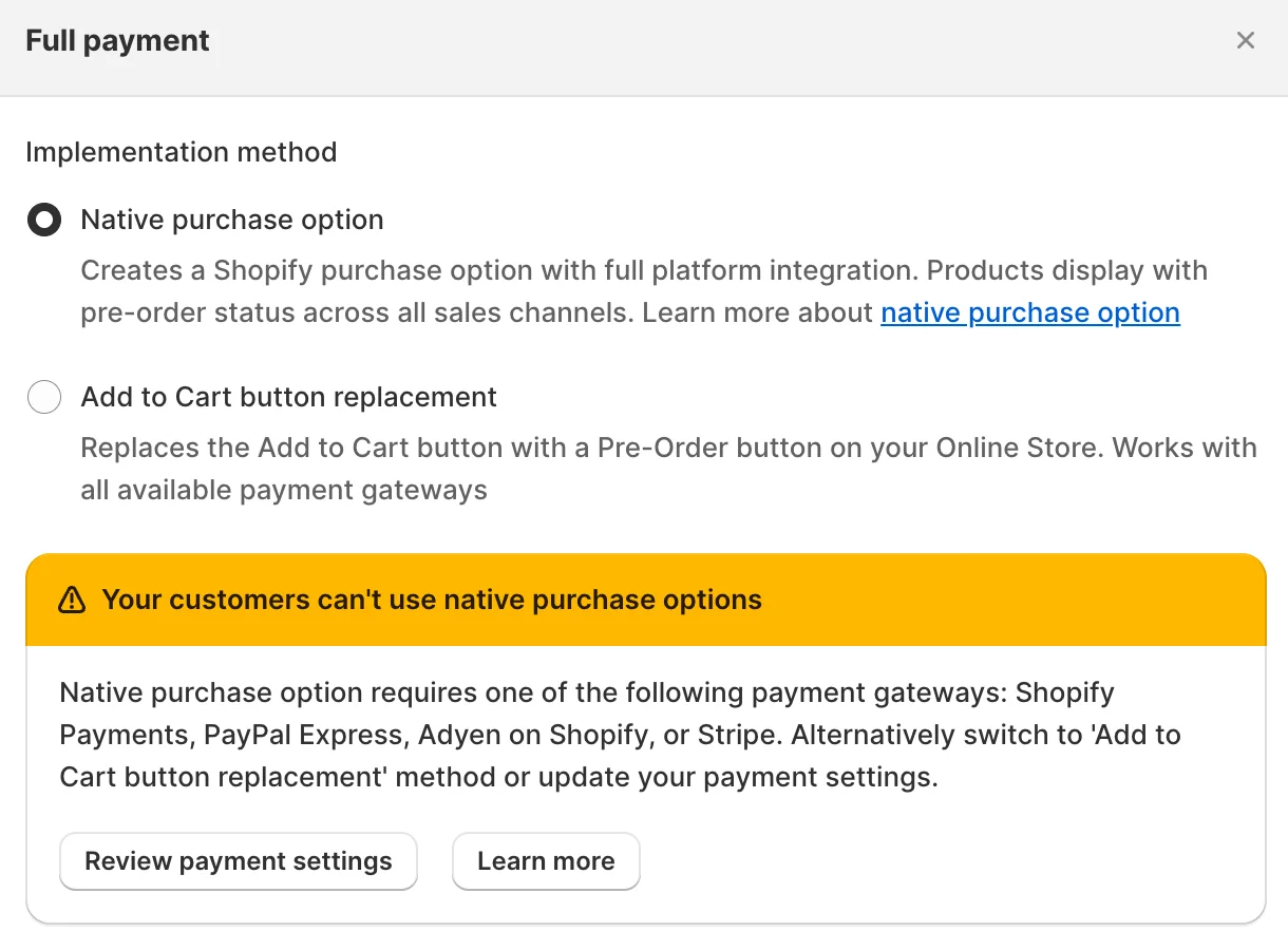 Native Purchase Options at Shopify - Image 3