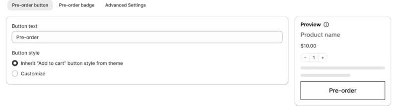 Design flexibility settings