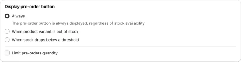 Stock control options